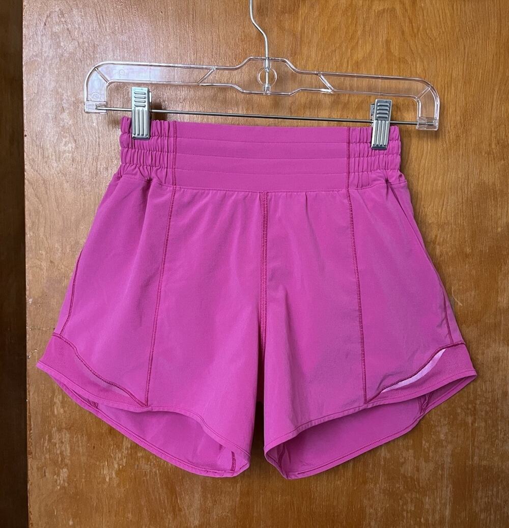 Lululemon Hotty Hot Shorts High Rise 4" Ins Sonic Pink Athletic Running Size 2